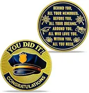 You Did It Police Graduation Gifts Coin, Police Graduates Congratulation Challenge Coin Gift for Him Her Police Officers Policemen