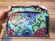 NEW Anuschka Anna Purse Handbag Peacock Feathers NIB leather