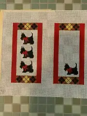SCOTTISH TERRIER Hand-painted Needlepoint Canvas Eyeglass Case 18ct 12x10"