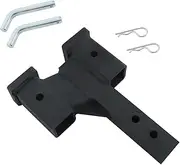 Silscvtt 2 inch Receiver Adjustable Trailer Dual Hitch Extension 2 inch Riser and 4 inch Drop 2 inch Solid Shank 10000 LBS Capacity with Pin Clip Matte Black Powder Coated