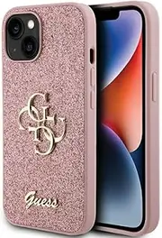 Guess Glitter Edition Case for iPhone 15 Plus, Pink