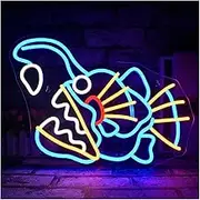 Sign Lamp Fish Neon Signs USB Powered Fish Neon Lights Suitable For Children's Room Bistro Decor Glow Sign 32cmx42cm