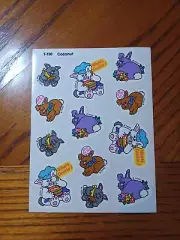 Vintage Trend Stinky Stickers full sheet 12 scratch sniff Rabbit T-150 Coconut