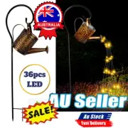 LED Solar Watering Can String Light Shower Outdoor Garden Art Tree Decor Lamp D7