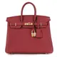 HERMES BIRKIN 25CM Togo 牛皮柏金包(A刻/石榴紅/金釦)