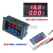 DC 100V Voltmeter Ammeter Panel Dual LED Blue+Red/Red+Red Volt Amp Meter Gauge