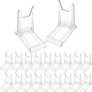 Acrylic Plate Stands Plastic Display Holders Picture Plate Holders Clear Mini Easels Stands to Display Pictures or Plate for Home Office Supplies Festival Party Decoration(20 Pieces)