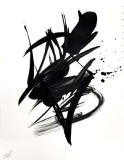 CORBELLIC MONOCHROMATIC 12X12 BEDROOM ART GALLERY INK PAINTING SIGNED ORIGINAL