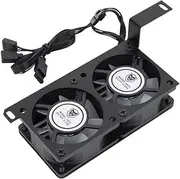 Memory Cooling Fan, Double 6025PWM Fan, ARGB Light Cooling Fan with 5V 3Pin Aura Sync, Low Noise, 1000 to 3000RPM for DDR DDR2 DDR3 DDR4 DDR5 (Black)