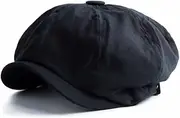 [EBRICON] British Style Newsboy Hats for Men Cotton Caps Male Spring Summer Vintage Octagonal Flat Cap Ivy Caps Cabbie Driver Beret