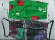 2 Fun FACE MASKS cotton LADYBUG & Antique Patchwork QUILT Design HANDMADE in USA