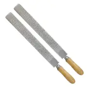 2Pc 14" Farrier Rasp Double-Sided for Horse Hoofs Wooden Handle Equine Hoof File