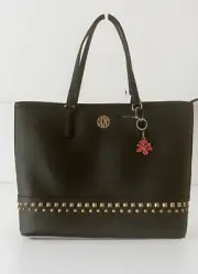 Auth DKNY Bryant Park Large Saffiano Leather Tote Bag in Black NWT Very Rare!