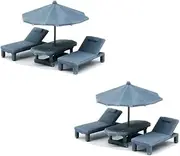 Outland Models Military Scenery Structure Deck Chair and Umbrella Set 1:87 HO Scale