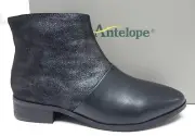 Antelope L21 Size EU 36 (US 5.5-6 M) Women's Leather Metallic Ankle Boots Black