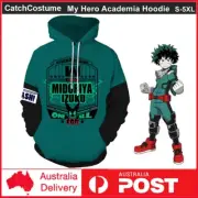 My Hero Academia Izuku Midoriya Cosplay Hoodie Sweatshirt Pullover Jacket Green