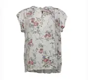 NWT Buffalo David Bitton Women's Viscose Floral V Neck Blouse Size Medium