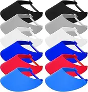 12 Pcs Sports Foam Sun Visors for Women Bulk Assorted Color Visor Hats Adjustable Sun Protection Golf Hat for Girls