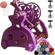 Electric Spinning Wheel, Wool Spinner, Automatic Knitting Yarn Winding Machine for Yarn Weaving/Blending Roving, with 3pcs Spools&Pedal,Purple-Digital Purple Countless
