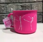 New Halloween Pink Coffee Mug W/ White Skeletons - Dance Like Nobody Is Watching