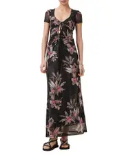 Allsaints Gabby Floral Mesh Maxi Dress