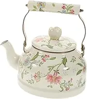 Cabilock Vintage Enamel Water Kettle Retro Tea Pot for Induction and Gas Stove Whistling Kettle Convenient Kitchen Helper for Tea and Coffee Lovers for Home