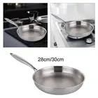 Non Stick Frying Pan Stainless Steel Skillet Multifuntional Round Wok Butter