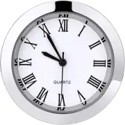 Mini Quartz Clock Insert 1.5" with Roman Numerals for 35mm Hole, White Dial