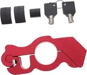 SEWOART 1 Set Horn Lock Throttle Lock Motorcycle Steering Moped Lock Security Grip Moped Accessories Scooter Brake Holder Locks Motorbike Motor Bike Red Aluminum Alloy