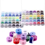 72Pcs 72 Colors Polyester Prewound Bobbins Sewing Set with Bobbin Box, Sewing Th