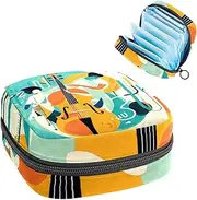 Period Bag,Sanitary Napkin Storage Bag,Colorful Music Instruments,Tampon Bag for Purse