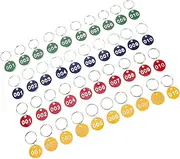 SEWACC 40pcs Numbered Metal Hand Tags: with Key Rings - Double-Sided Identification Id Label Tags for Bathhouse Spa and Locker - Durable Keychain Name Tags