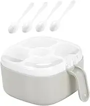 LOPUNER Spice Holder Condiment Container Box Kitchen Seasoning Storage with Capacity Easy to Clean Reusable Design for Salt Pepper