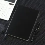 PU Leather Notebook Binder Budget Planner Organizer Hard Cover Notebook (Black)
