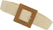 [CALLARON] 1Pc Vintage Wide Waist Belt Retro Woven Design for Dresses Shorts and Trousers Fashion Accessory for Stylish Outfits