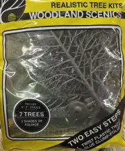 Woodland Scenics TR1103 Mixed Green Deciduous Realistic Trees Kit (7) 5" - 7" •