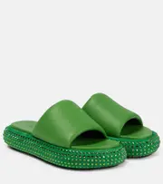 [JW Anderson] JW Anderson Embellished leather slides AU 7 green