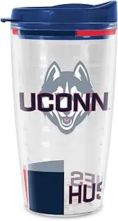 Rico Industries NCAA Connecticut Huskies - UCONN 16 oz Double Walled Insulated Tritan Classic Tumbler Cup Keeps Drinks Cold & Hot, USA Made