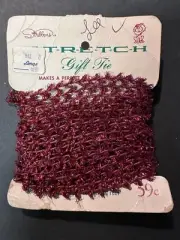 Vintage Stribbons Red Metallic Xmas Package Ribbon Stretch Cord NOS!