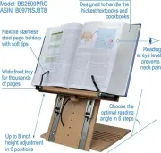 A+ Book Stand BS1500PRO Adjustable Foldable Eye-Level (Open Box Damaged Corner)