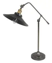Manor 1 Light Table Lamp in Aged Steel