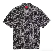 SS20 SUPREME FLAGS RAYON S/S SS SHIRT BLACK GREY SZ XL (Bin #2)