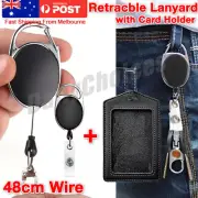 Retractable Id Badge Lanyard opal card holder business security Pass Key Ring