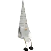 Xmas Christmas Shelf/Bench Sitter Silver Gnome Ornament Figurine