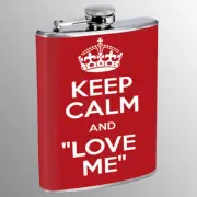 Keep Calm D4 8oz Stainless Steel Hip Flask