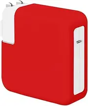 LCMOCICO for MacBook Air 13.6 inch M2 M3 A2681 A3113 2024 2023 Air 15 A2941 A3114 Charger Protective Cover 70W, Ultra-Thin Soft Silicone Power Adapter Sleeve Case for Mac Pro 14 M3 A2992 A2918, Red