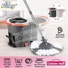 Rotating Spinning Mop Bucket Set Tile Floor Cleaner with 4 Microfibre Mop Heads