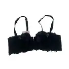 Savage Fenty Women's Sexy Floral Lace Balconette Bra 38DD Black Nylon NWT