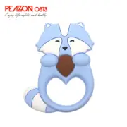 Kids Racoon Baby Teether Chewable Silicone BPA FREE, Blue, New in Package