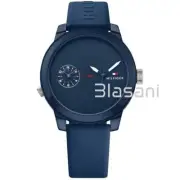 Tommy Hilfiger 1791325 Men's Blue Silicone Band Watch 44mm